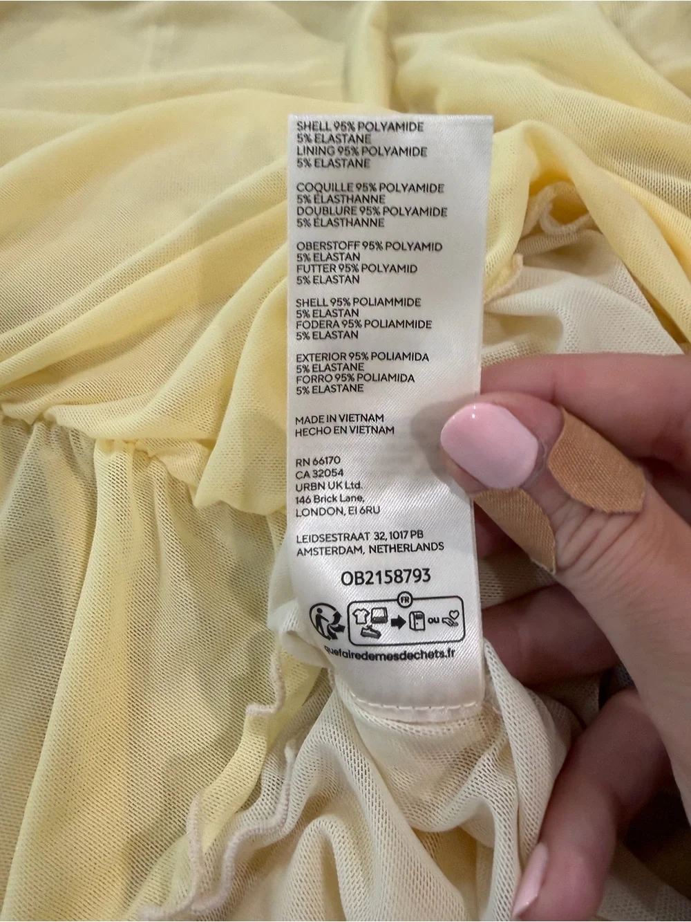 Free People Pale Yellow Off-Shoulder Mesh Top